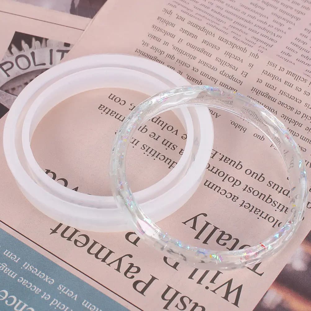 Stampo in Silicone per Braccialetti in Resina Epossidica, Superficie Liscia, Leggero e Portatile, per Creazioni Fai-da-Te con Glitter e Fiori Secchi