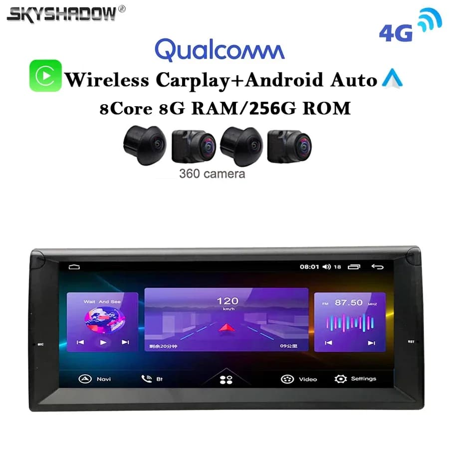 12G + 256G Carplay Auto Android 13.0 10.25 "IPS lettore DVD per Auto mappa GPS WIFI Bluetooth RDS Radio per BMW M5 E39 X5 E53 Range Rover