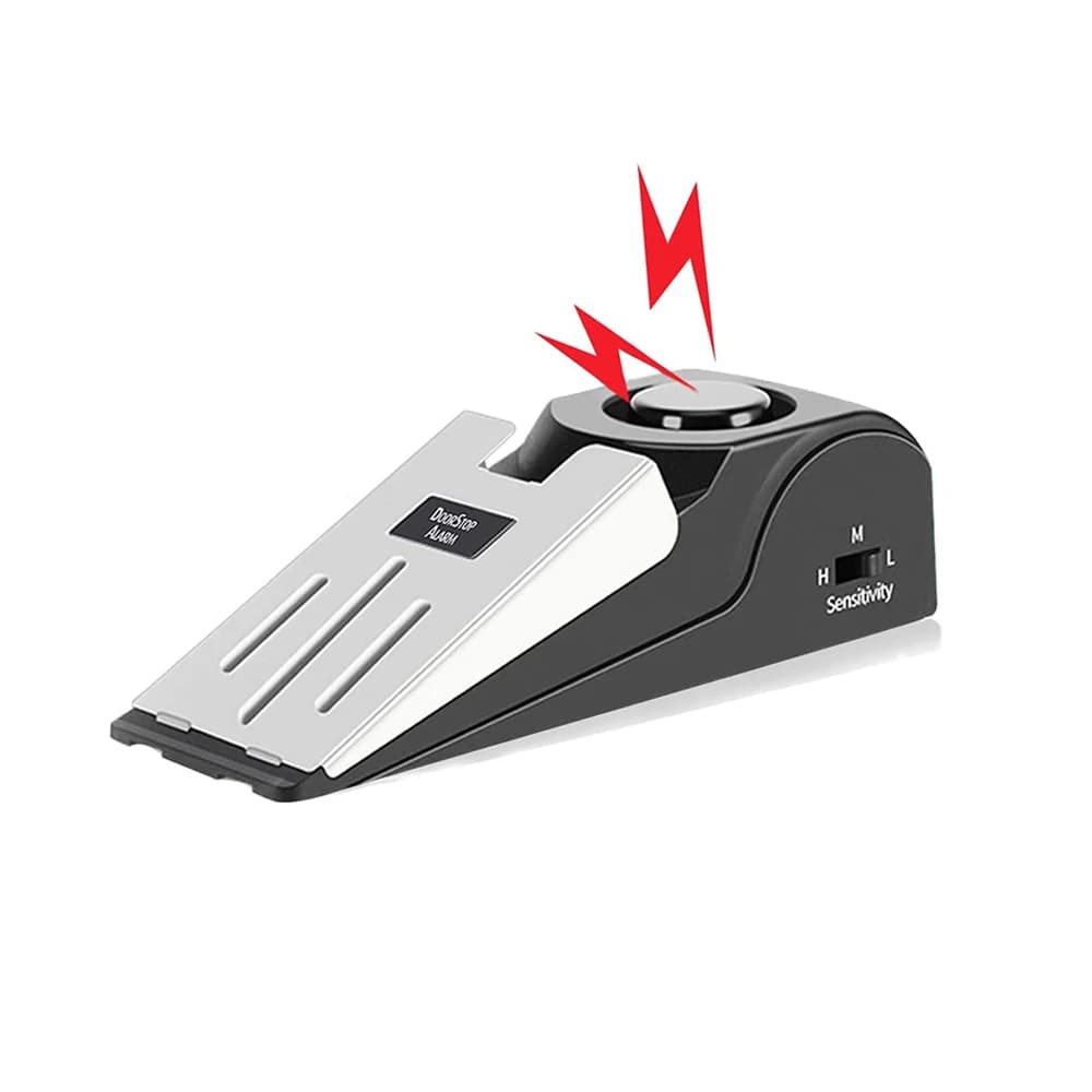 1Pc Fermaporta Allarme Portatile 120db Cuneo di Sicurezza Fermaporta da Pavimento Sensibilità Regolabile per Dormitorio Domestico in Viaggio