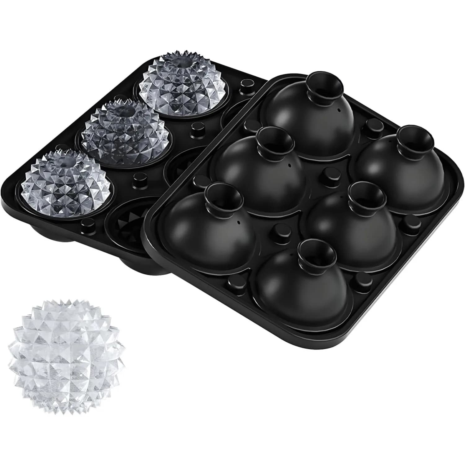 Ice Ball Mold - Silicone Sphere Ice Tray for Cocktails, Whiskey, Unique Design Silicone Ice Tray for Perfectly Round Ice Balls