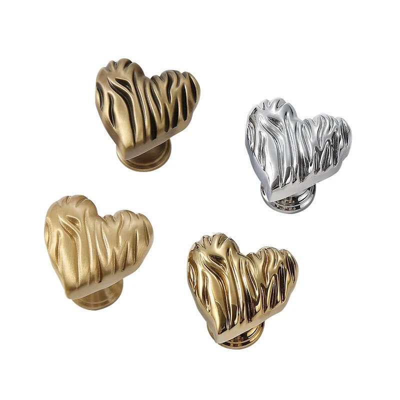 Maniglia per mobili a forma di cuore francese Manopole per cassetti per porte Maniglie per mobili in ottone massiccio per cucina Guardaroba Armadio Maniglie per cassetti Fai da te