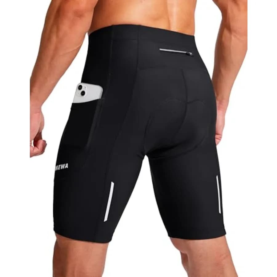 Men's Bike Shorts 3D Padded Cycling Road Biking Mountain Riding Biker Bicycle UPF 50+ Cycle Shorts Zipper Pockets