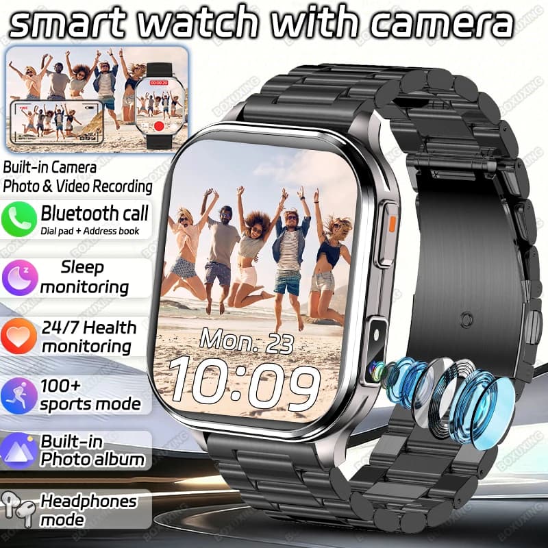2026New Smartwatch With Camera Men Women Photos Record Video Health Monitor Sports Fitness Bluetooth Call Waterproof Smart Watch