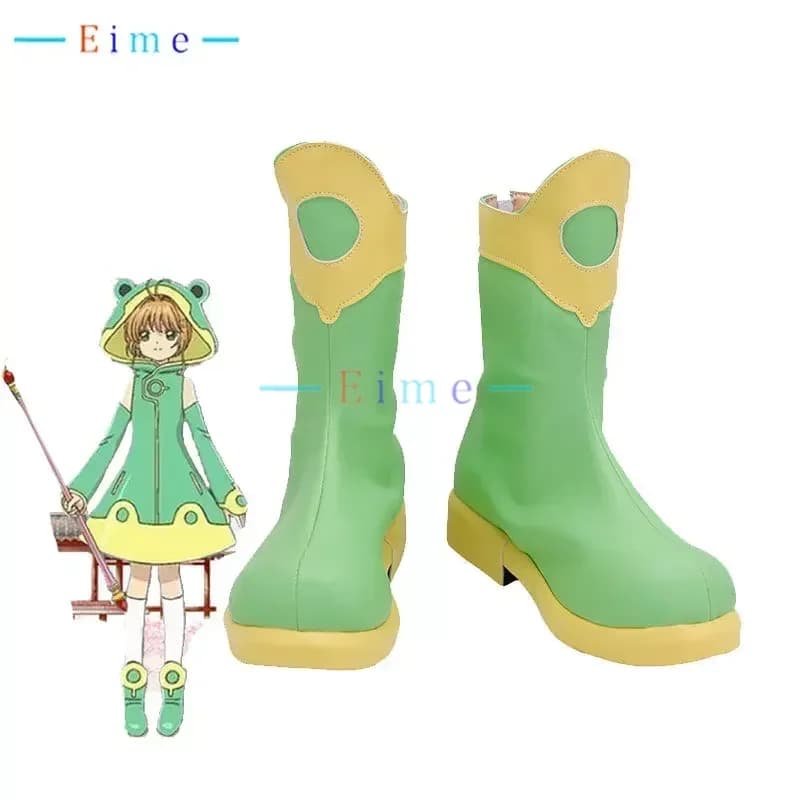 Scarpe Cosplay Anime Card Captor Sakura, Scarpe in PU, Stivali per Halloween e Carnevale, Accessori Anime Personalizzati