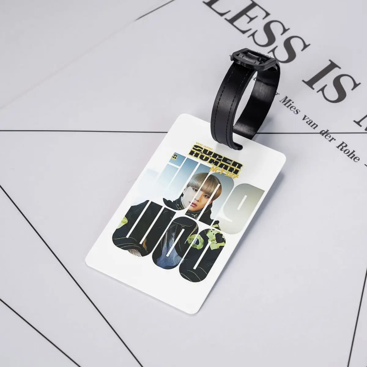 NCT 127 Jungwoo Superhuman Etichette per bagagli Accessori per valigie Etichetta per bagaglio da viaggio Porta etichetta ID Nome Indirizzo