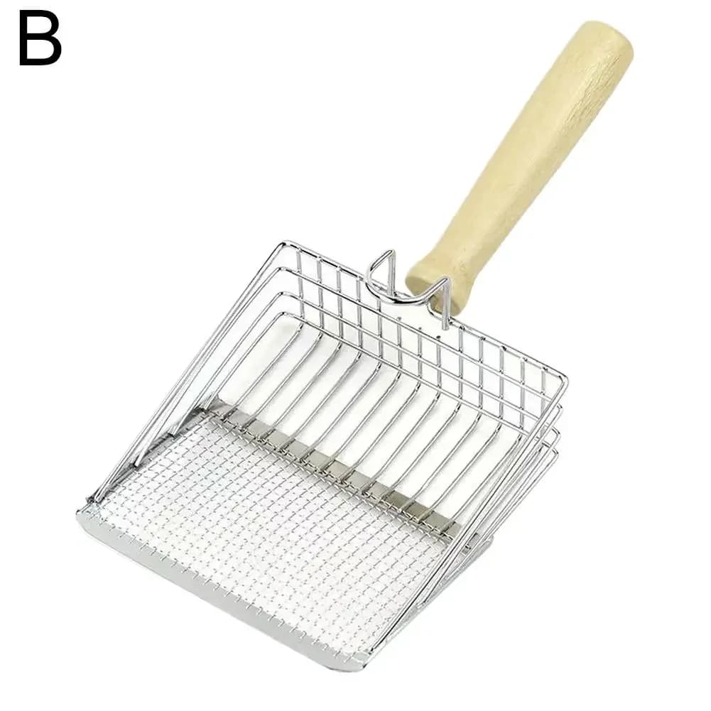 Dog Cat Clean Feces Supplies Stainless Steel Shovel Cat Litter Scoop Reduces Dust Metal Long Handle Scoop Pet Cleaning Tools