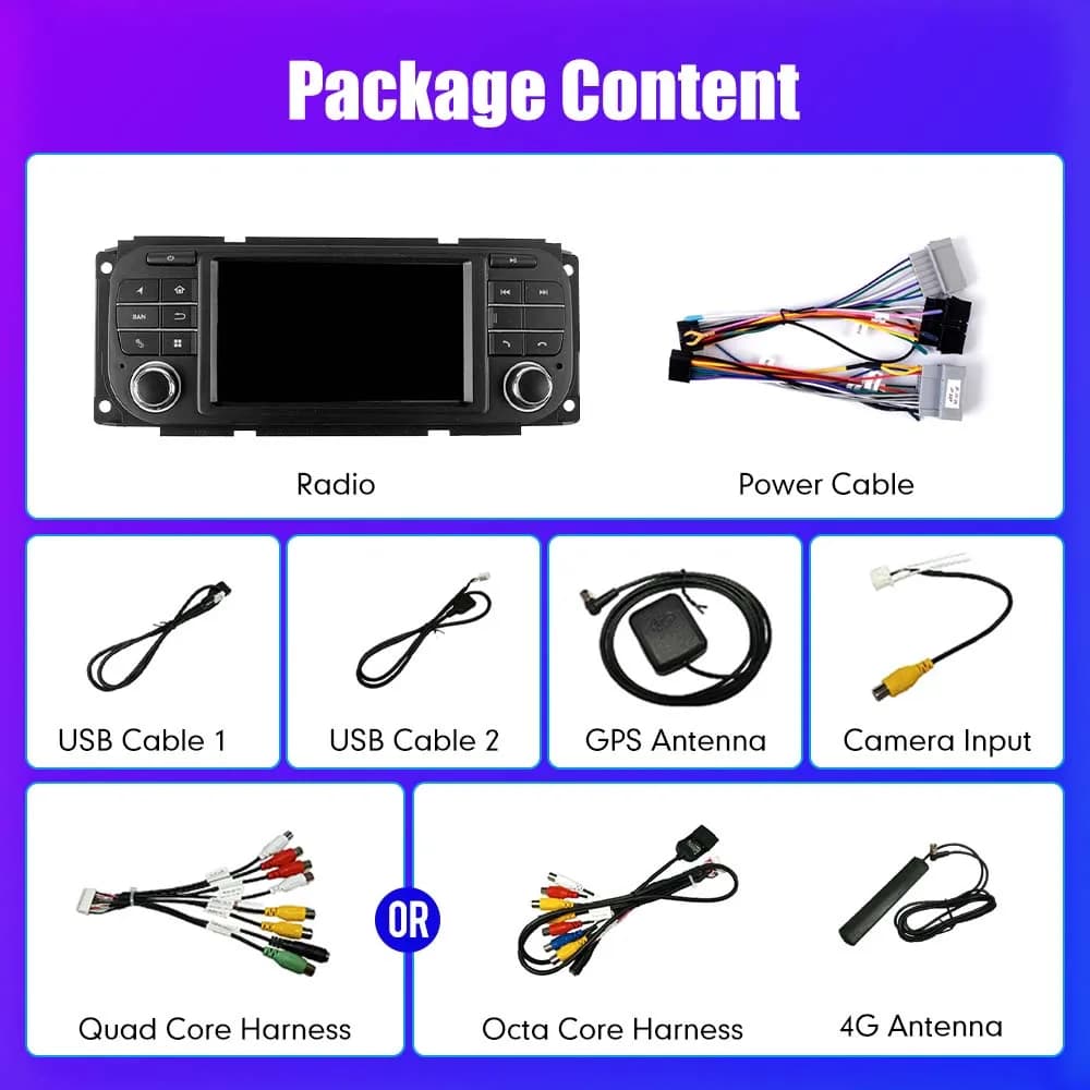 Lettore video multimediale per autoradio da 5 "per Jeep Grand Cherokee Wrangler Dodge Chrysler 2Din Navigazione GPS Audio Stereo CarPlay