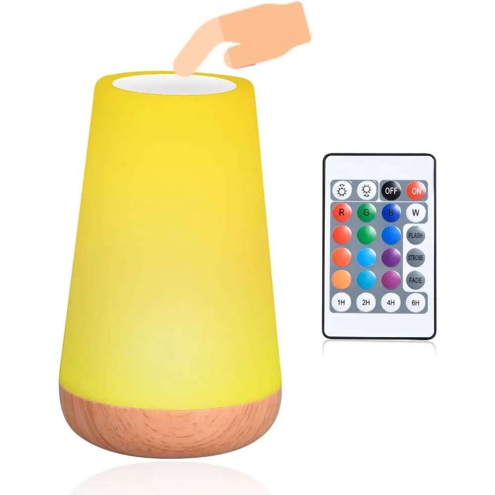 Luce notturna a LED, lampada da tavolo touch da comodino, ricaricabile tramite USB che cambia colore dimmerabile, lampada da scrivania dimmerabile per la cura degli occhi con telecomando