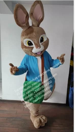 Costume della mascotte di Halloween del vestito operato da Natale della peluche del costume della mascotte del fumetto del coniglio del coniglietto marrone di Pasqua della nuova vendita calda per adulti