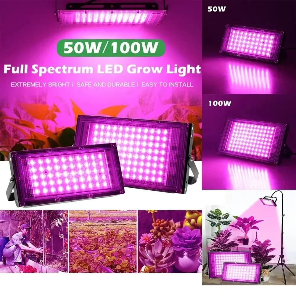 AC220V 50/100/200/200W full spectrum LED plant cultivation light with greenhouse hydroponic plant switch, flower seeds, growth light