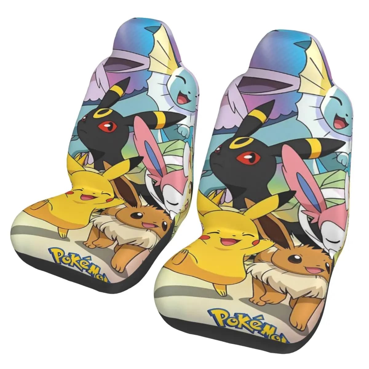 Universal Poke-Mon Car Seat Cover for Most Cars, Eevee Game Seat Cover for Women, Polyester, Theme Hunting