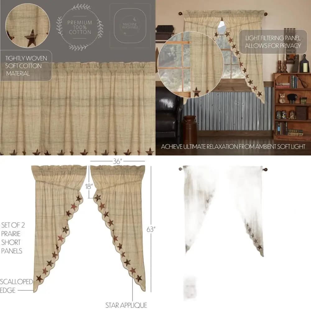 Set di pannelli corti in cotone 63x36x18, 2 pezzi, stile Red Prairie