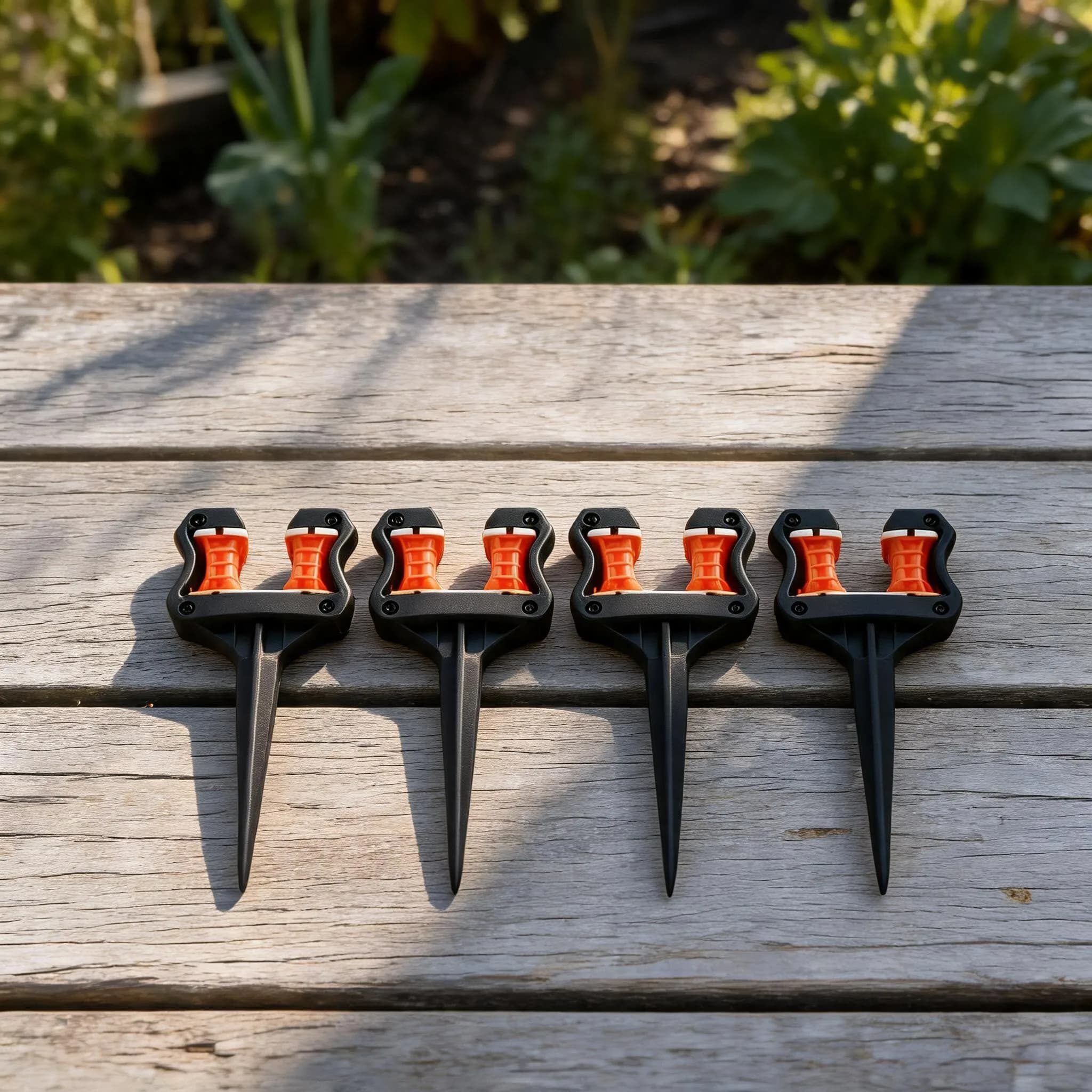 4Pcs Garden Hose Guide Spike, Water Pipe Positioning Roller Holder, Sturdy Ground Stake For Lawn Yard Outdoor Garden Water‑Line