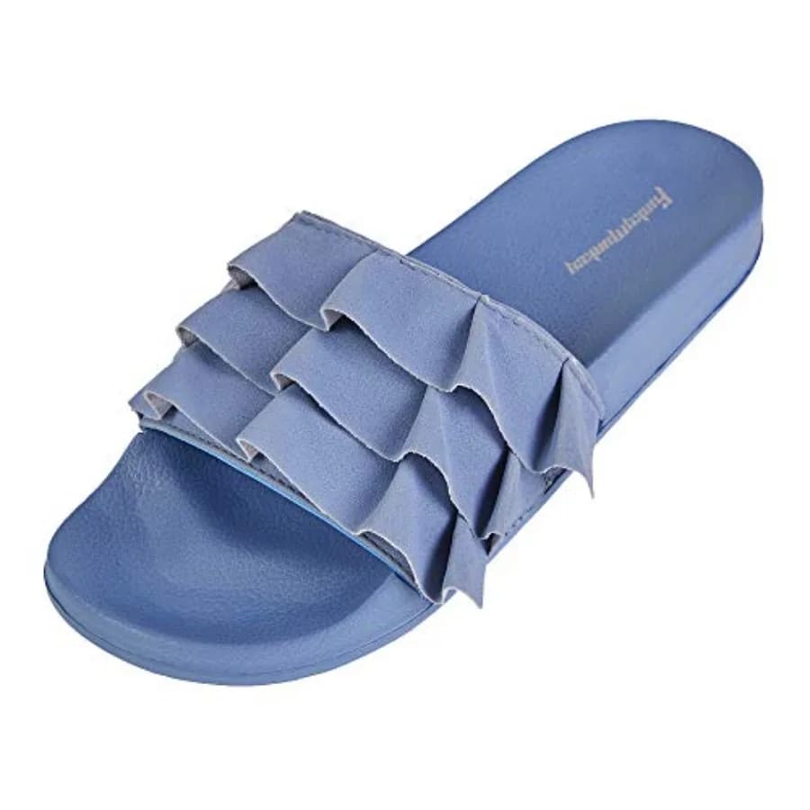 FUNKYMONKEY Sandali da donna con fiocco, ciabatte comode e casual da spiaggia