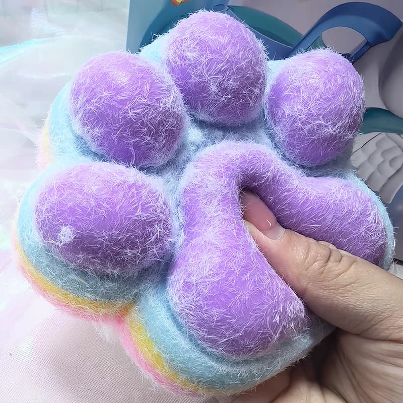12cm Gradient Color Cat Paw Squishy Slow Rising Squeeze Fidget Toy Sensory Stress Relief Relax Decompression Gift For Kids Adults