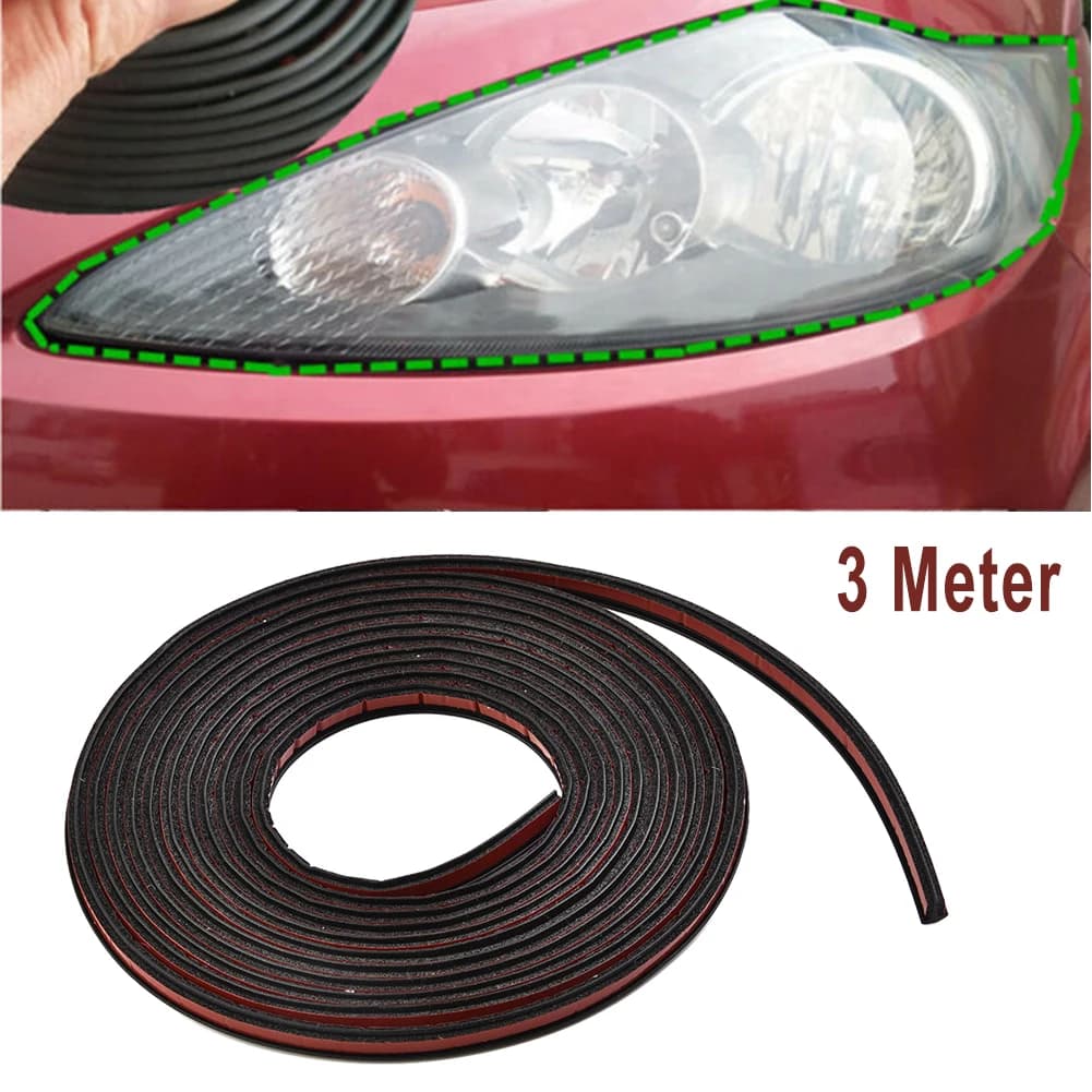 Practical Sealing Strip Bumper Elasticity Front Shock-Absorbent Side Skirt Waterproof 1 Roll Weatherstrip 3 Meter