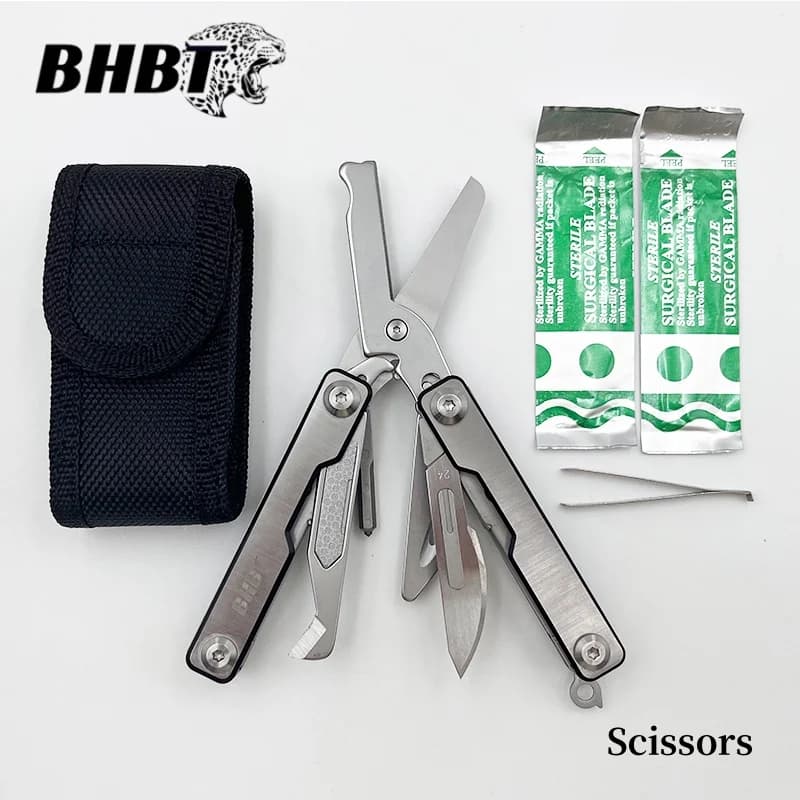 BHBT Acciaio inossidabile EDC Mini strumento multifunzionale Pinze multiutensile portatili Forbici
