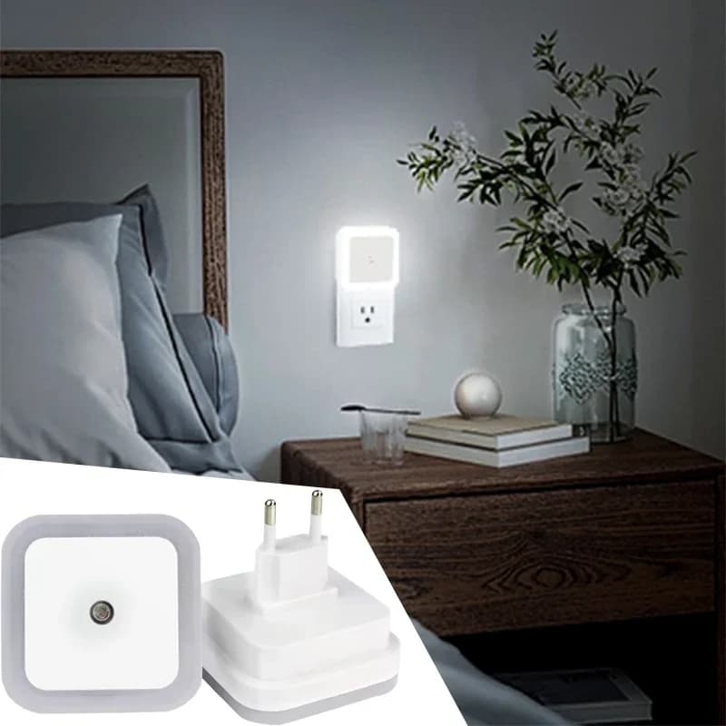 1-8 luci notturne a LED collegate a parete, luci automatiche per corridoio con sensore scuro intelligente, camera da letto, bagno, WC, scale, cucina
