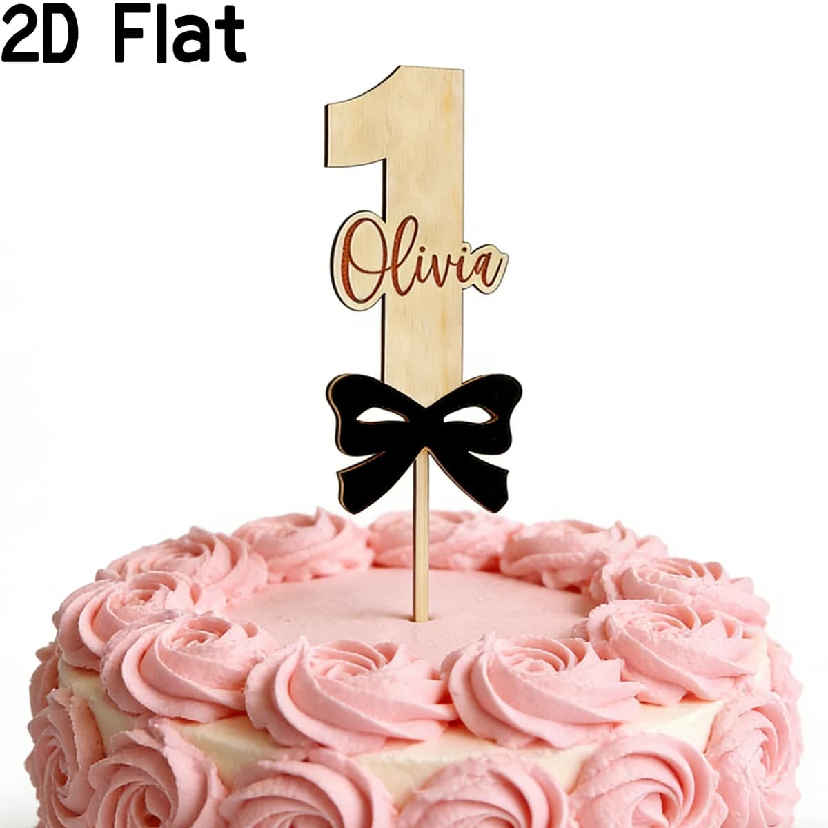 Decorazione per Torta in Legno e Acrilico con Fiocco Nero e Nome Personalizzato, Regalo Festivo per Casa, Famiglia, Amici, Matrimonio, Compleanno, Anniversario, Laurea
