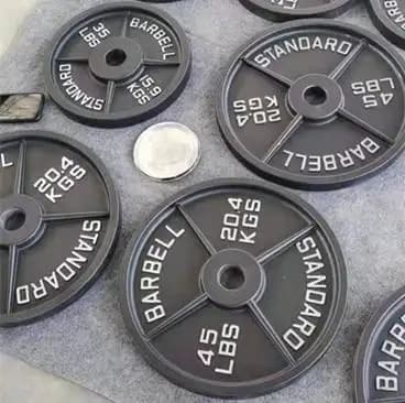 Dischi per manubri e bilancieri in ghisa da 45 libbre, personalizzabili, per attrezzature da palestra, vendita promozionale