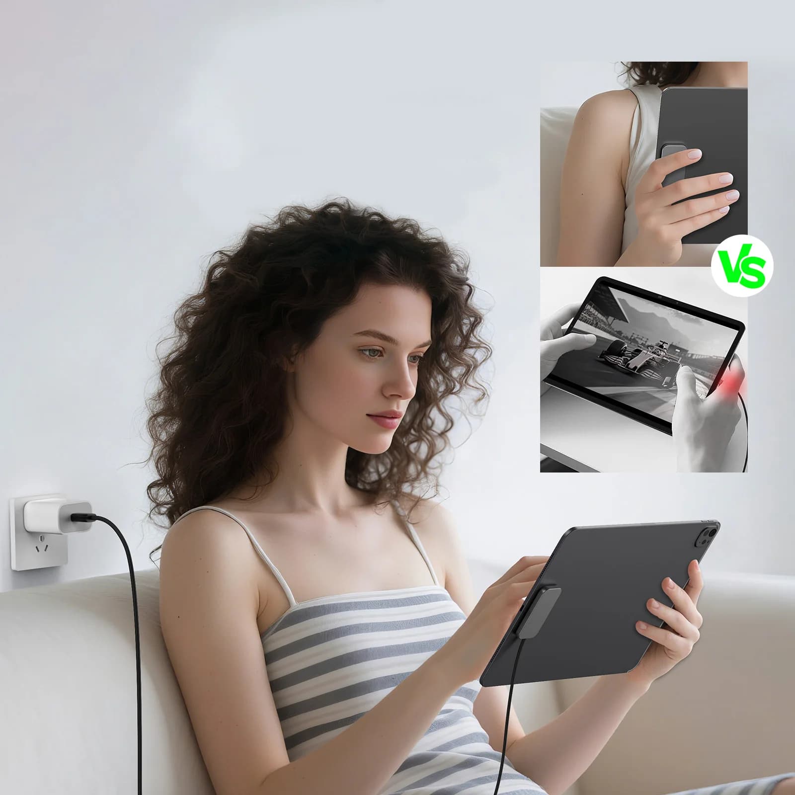 For iPad Pro Magnetic Fast Charging Smart Connector Charger Wireless Charging Pad Charger-Fast Charging Pad with USB-C Cable