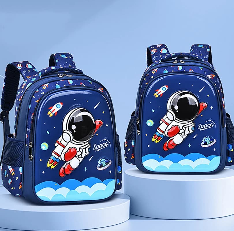 Borsa a tracolla per bambini Zaino per bambini Cartone animato 3D Astronauta stereoscopico Zaino da sogno per ragazzino Scuola elementare impermeabile