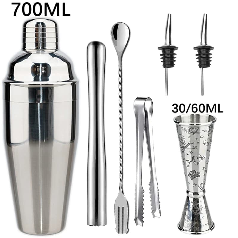 2025 Nuovo shaker per cocktail professionale in acciaio inossidabile per barista, tazza di vino, mixer per cocktail, set da bar per shaker per cocktail Martini