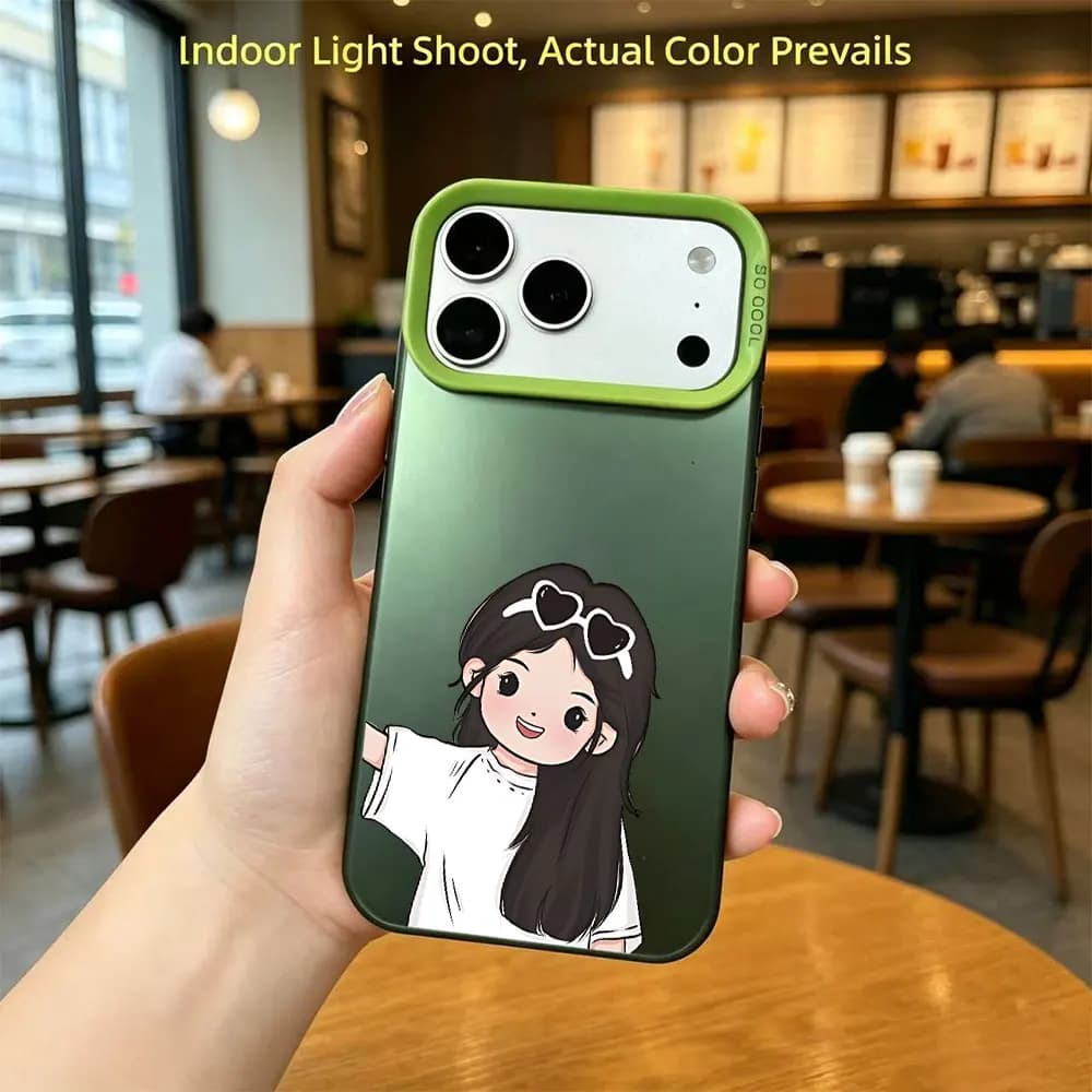 Cute Girl Print Matte IMD Phone Case For iPhone 17 16 15 14 13 12 11 Pro Xs Max Mini 8 7 Plus 16e 17e Air XR Anti-Scratch Cover