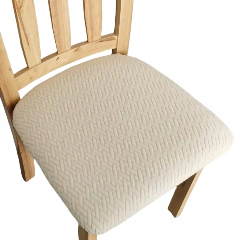 Thickened chair lining, seat cushion cover for solid coloured chair suitable for all seasons, jacquard elastic chair cushion cover for d