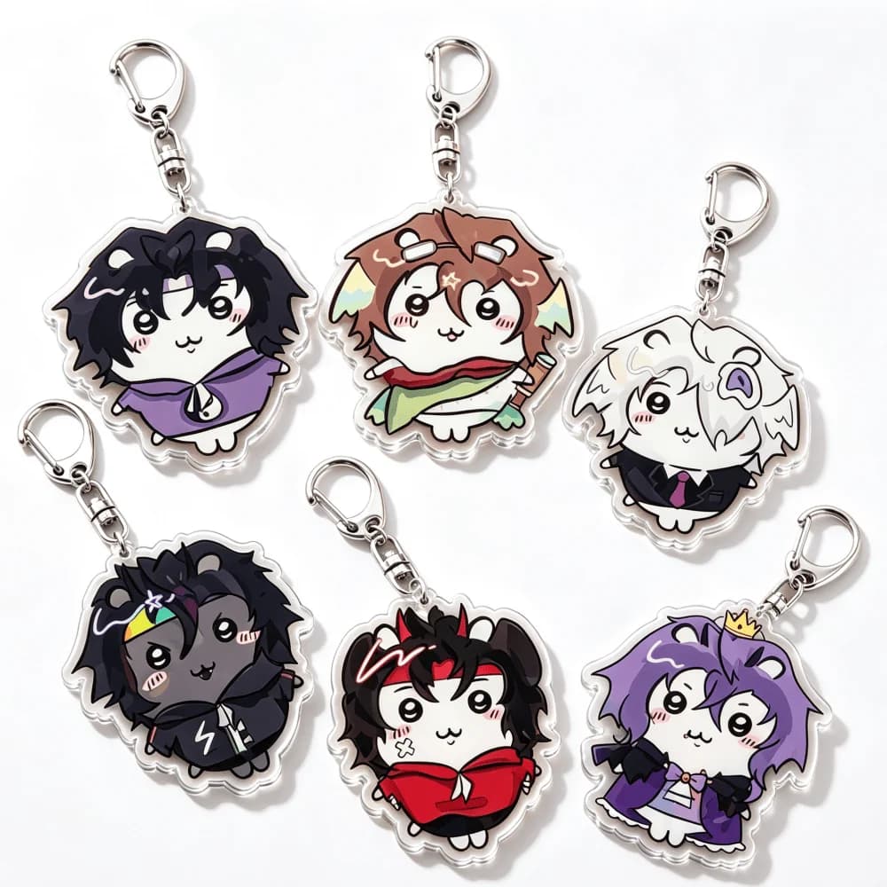 for Eggchan ParrotX2 SpokeIs Mapicc Here Acrylic Keychain Cartoon Cute Backpack Decoration Pendant Exquisite Festival Gift