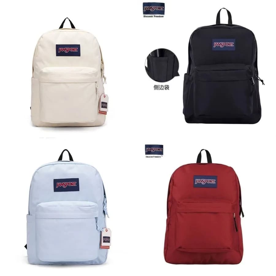 【Nuovo arrivo】 Zaino classico nero JanSport, zaino casual resistente all'acqua con tasca laterale, zaino resistente per studenti per l'uso quotidiano