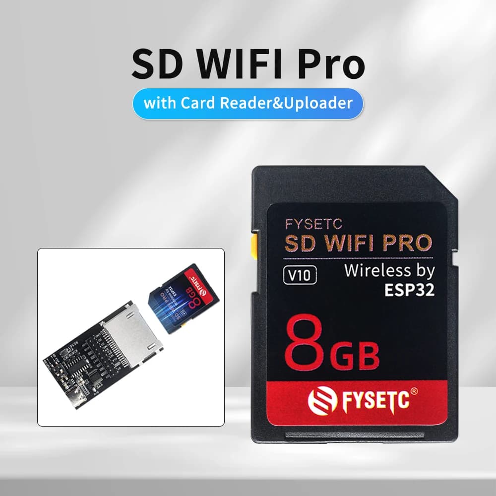 FYSETC SD WIFI Pro Trasmissione wireless Base scheda da 8 GB su ESP32 con lettore di schede e supporto uploader websever per stampante 3D