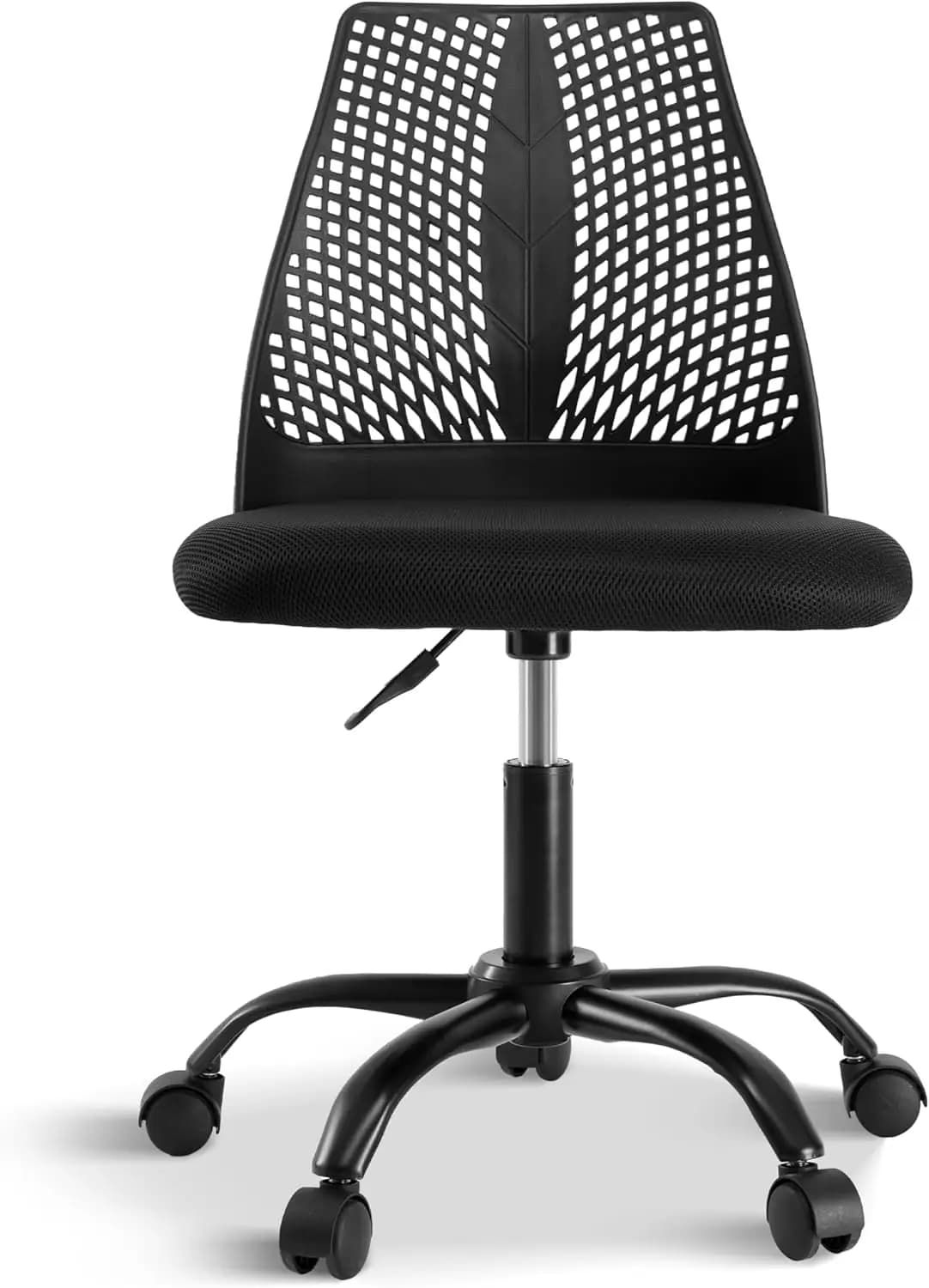 Sedia da gioco ergonomica per computer da ufficio con ammortizzazione di supporto, 360 ° Gambe girevoli e robuste in metallo, nere