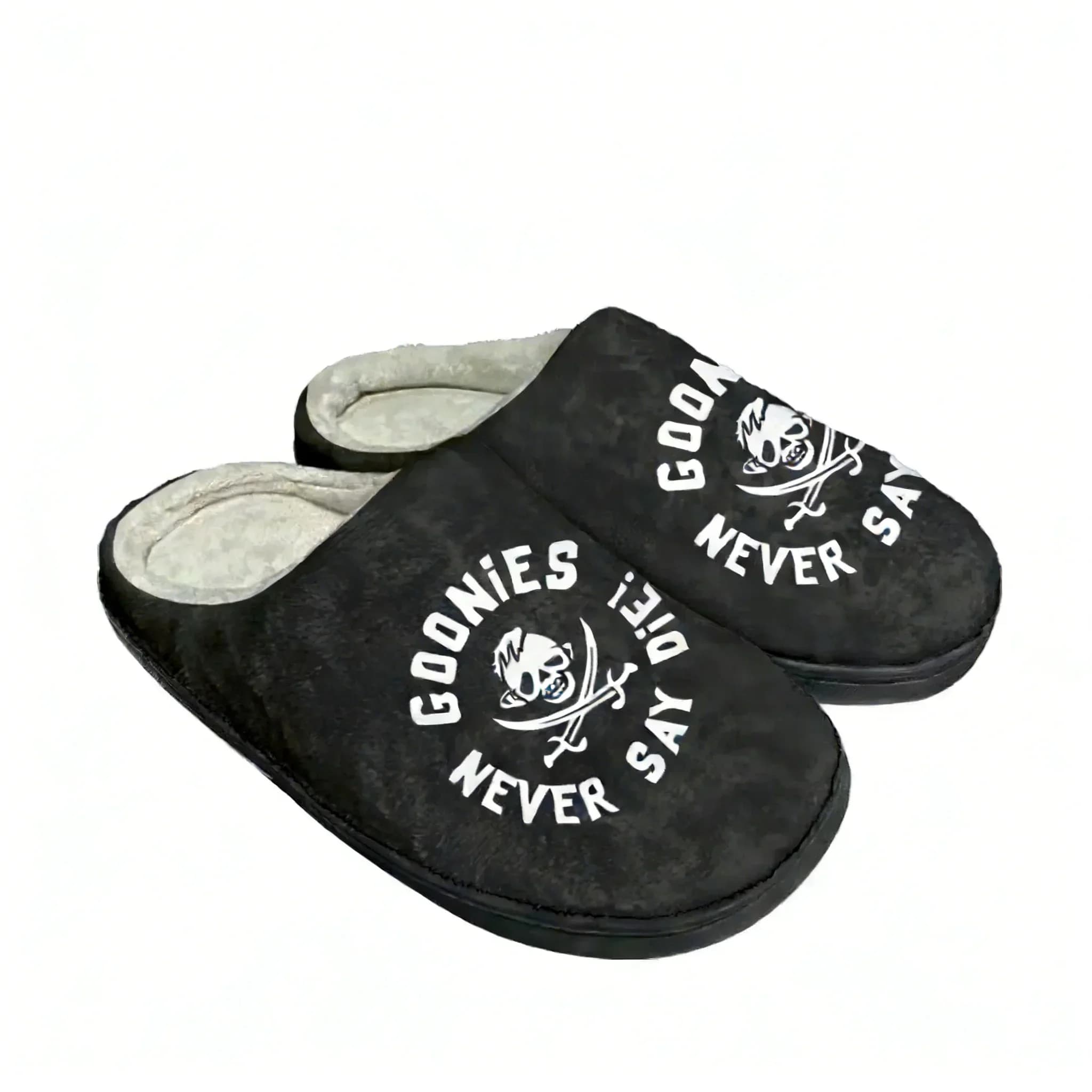 Goonies Never Say Die Skull Rock Home Cotton Custom Slippers Mens Womens Sandals Plush Bedroom Keep Warm Shoe Thermal Slipper