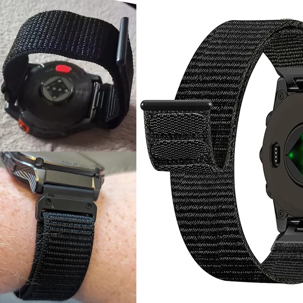 Cinturino sportivo in nylon QuickFit 22mm 26mm: compatibile con i modelli Garmin Fenix 8 7 6/Forerunner/Epix/Tactix/Enduro 3/Quatix
