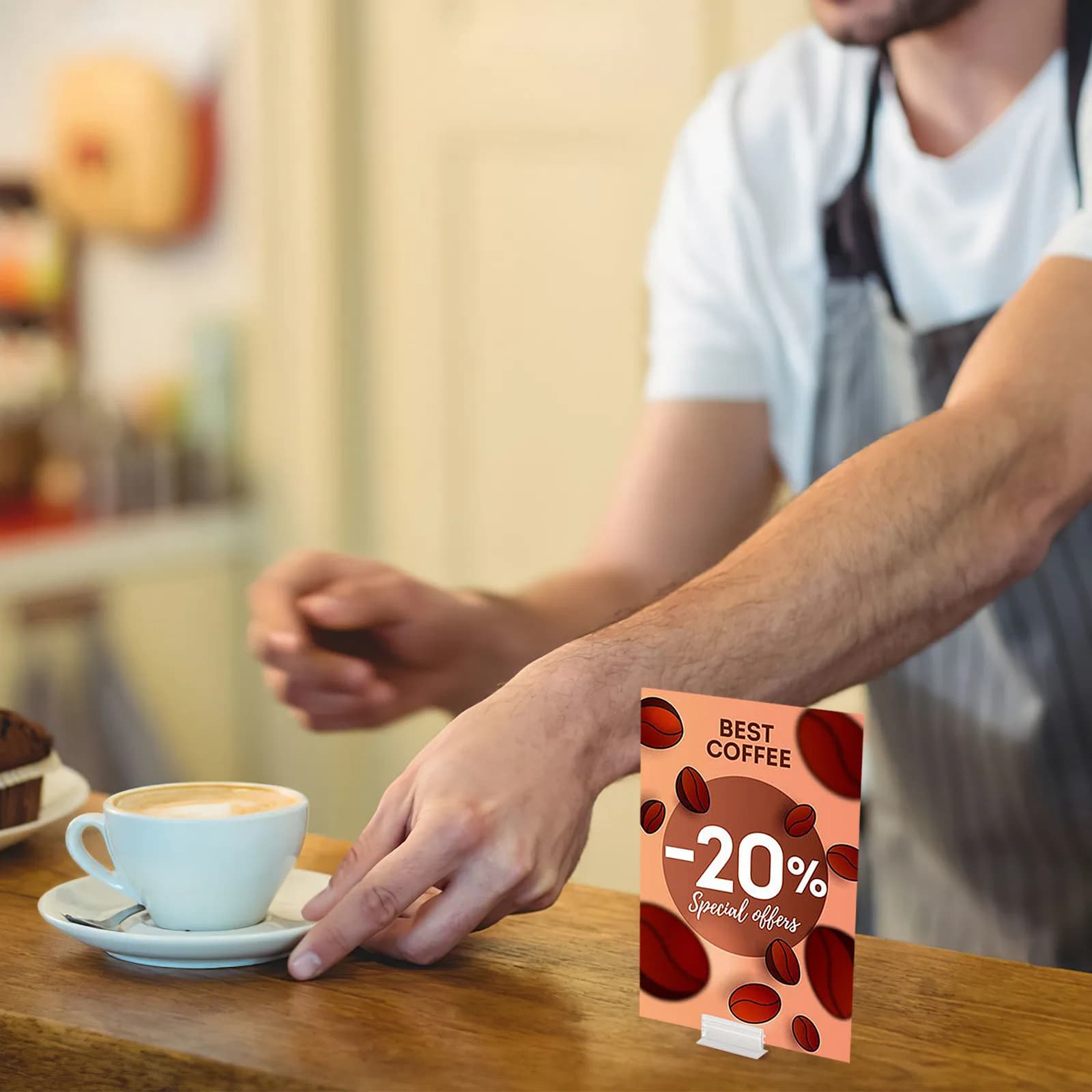 50 Pezzi Portaetichette in Acrilico Trasparente, Robusti Supporti per Cartelli, per Etichette di Prezzo, Segnaposto, Protezioni Antispruzzi, Espositori da Banco
