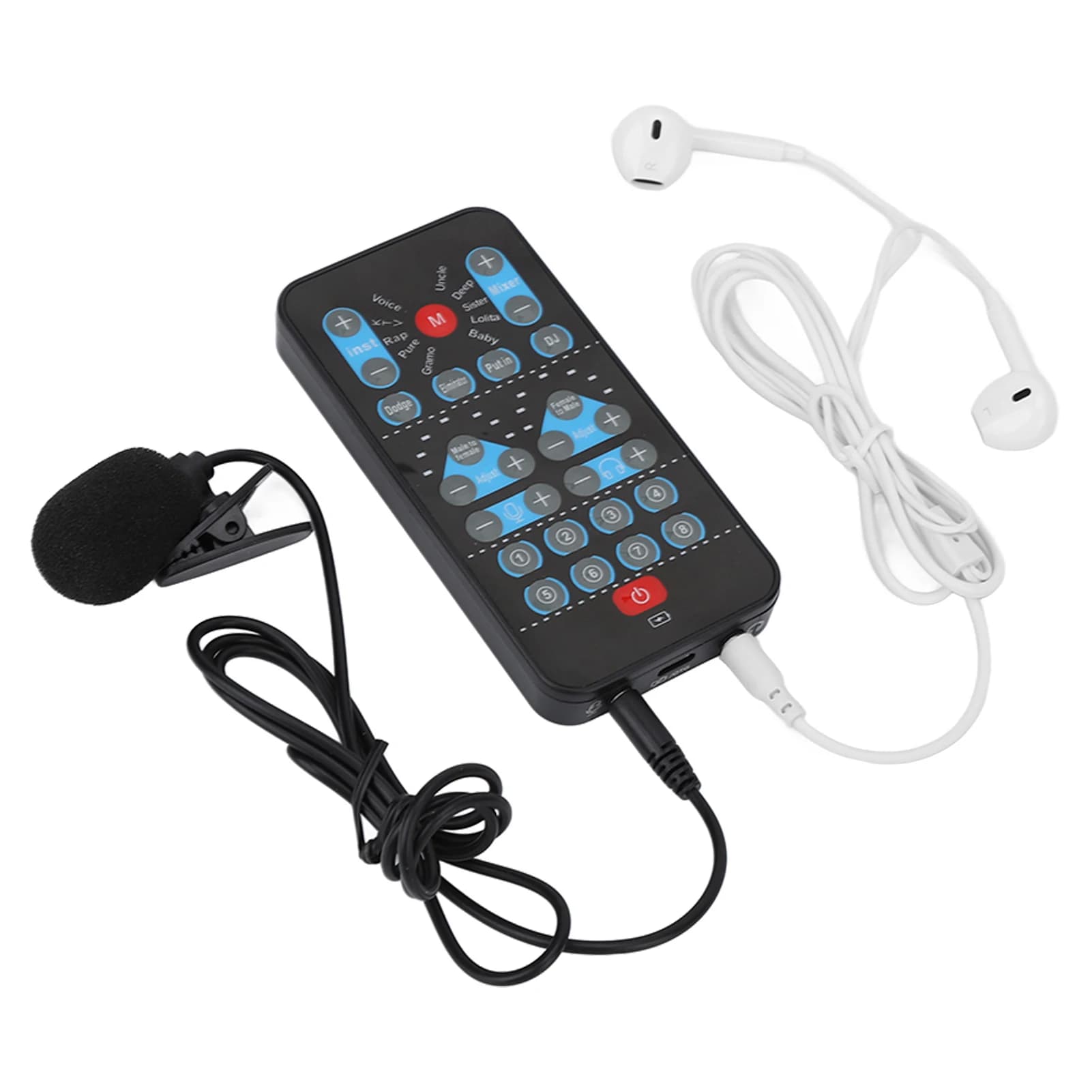 Mini Voice Changer Device Beautifying Portable Karaoke Function Sound Changer Card for Live Streaming Mobile Phone Computer