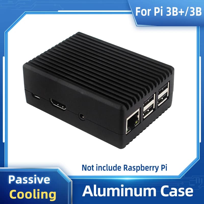 Aluminum Case for Raspberry Pi 3 with Passive Cooling, Metallic Gum with Heat Dissiper and Thermal Pad for Raspberry Pi 3 Model B+ 3B