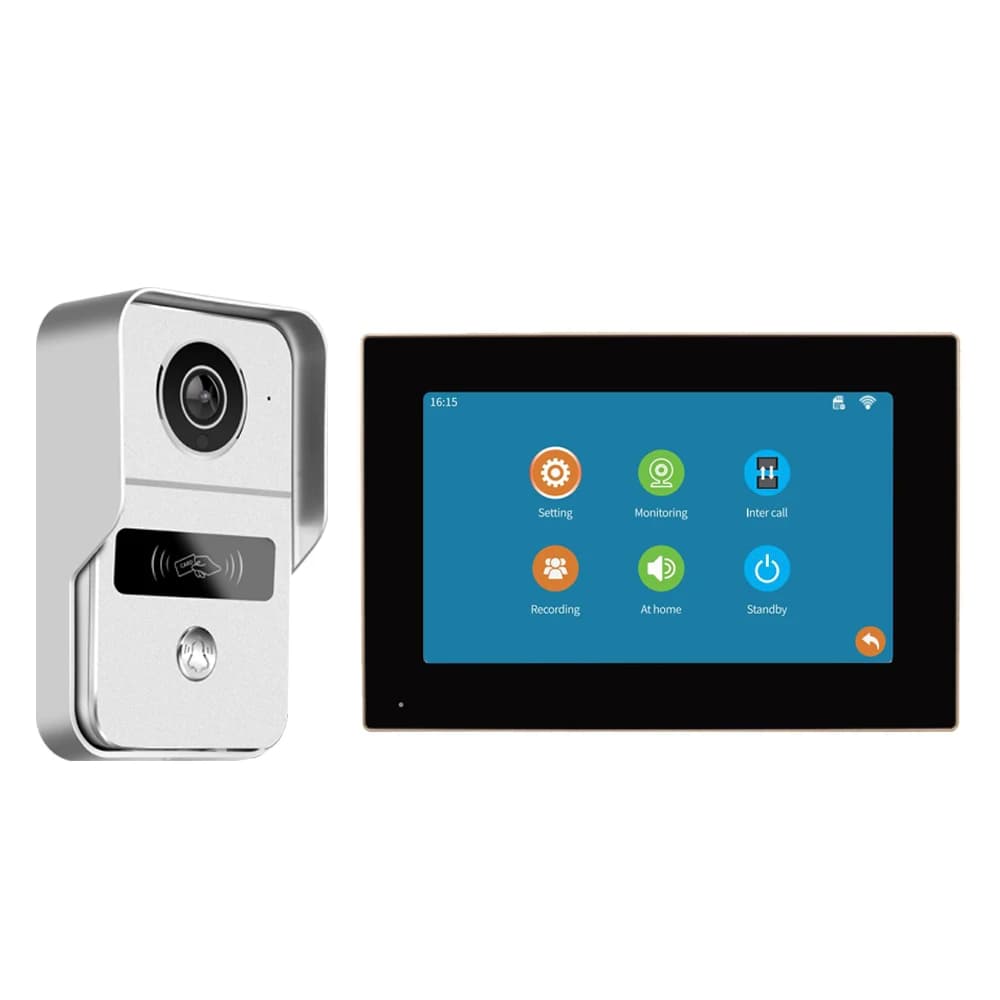 Full Visual Wifi Videocitofono senza fili Campanello di blocco Videocitofono touch screen 1080p Tuya Smart Life Registrazione di rilevamento del movimento