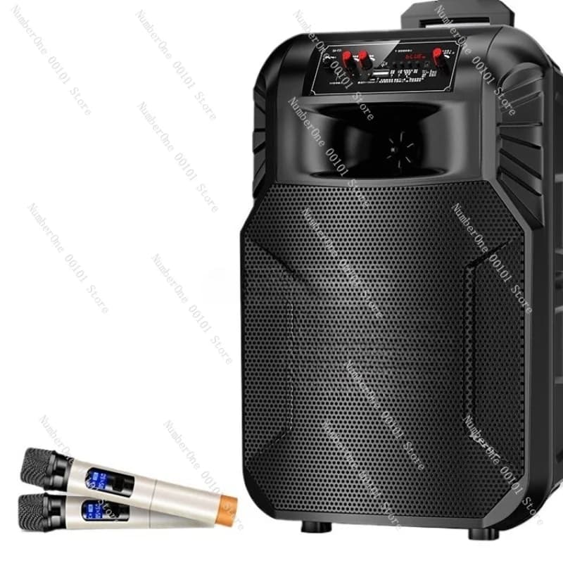 Altoparlante Bluetooth portatile da danza quadrata F21, design con asta di trazione, sistema audio karaoke domestico ad alta potenza con lungo volume chiaro