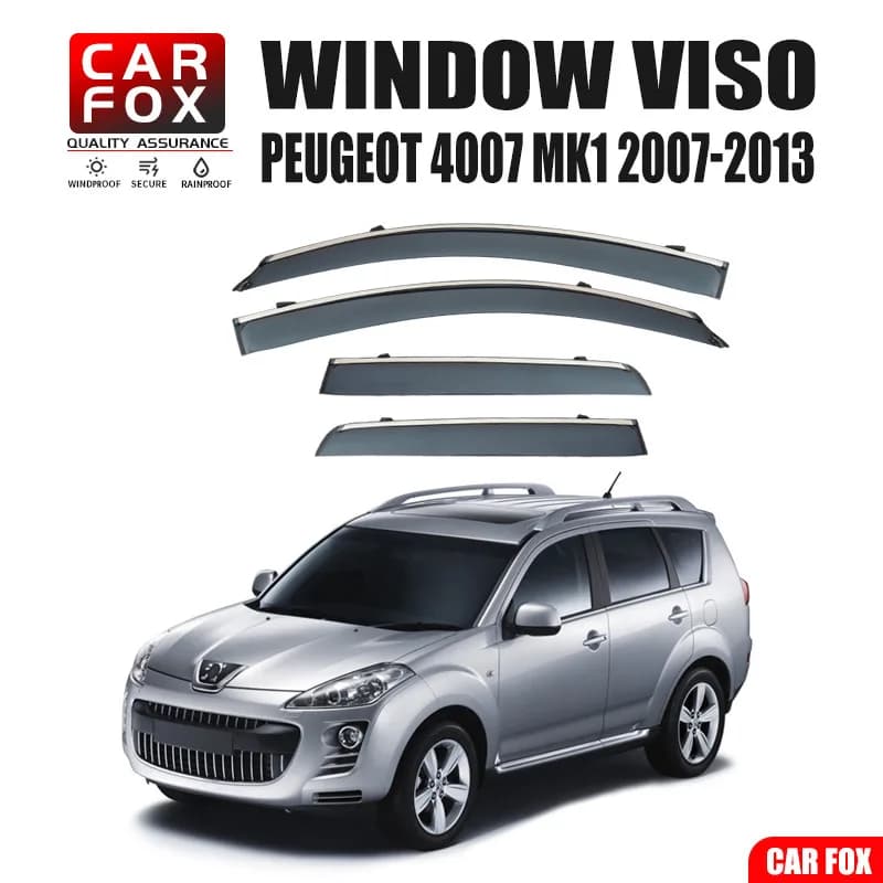 Per PEUGEOT 4007 2007-2013: Deflettori Parasole per Finestrini Auto, Protezione Antipioggia e Antivento, Accessori Auto