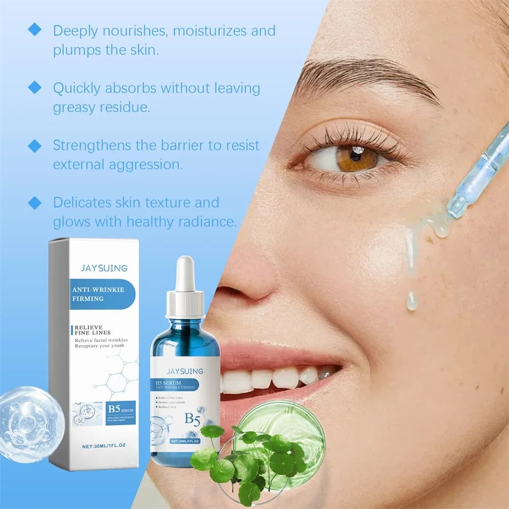 B5 Wrinkle Remover Face Serum Lifting Firming Fade Fine Lines Anti-aging Essence Whitening Brighten Hydrating Nourish Skin Care