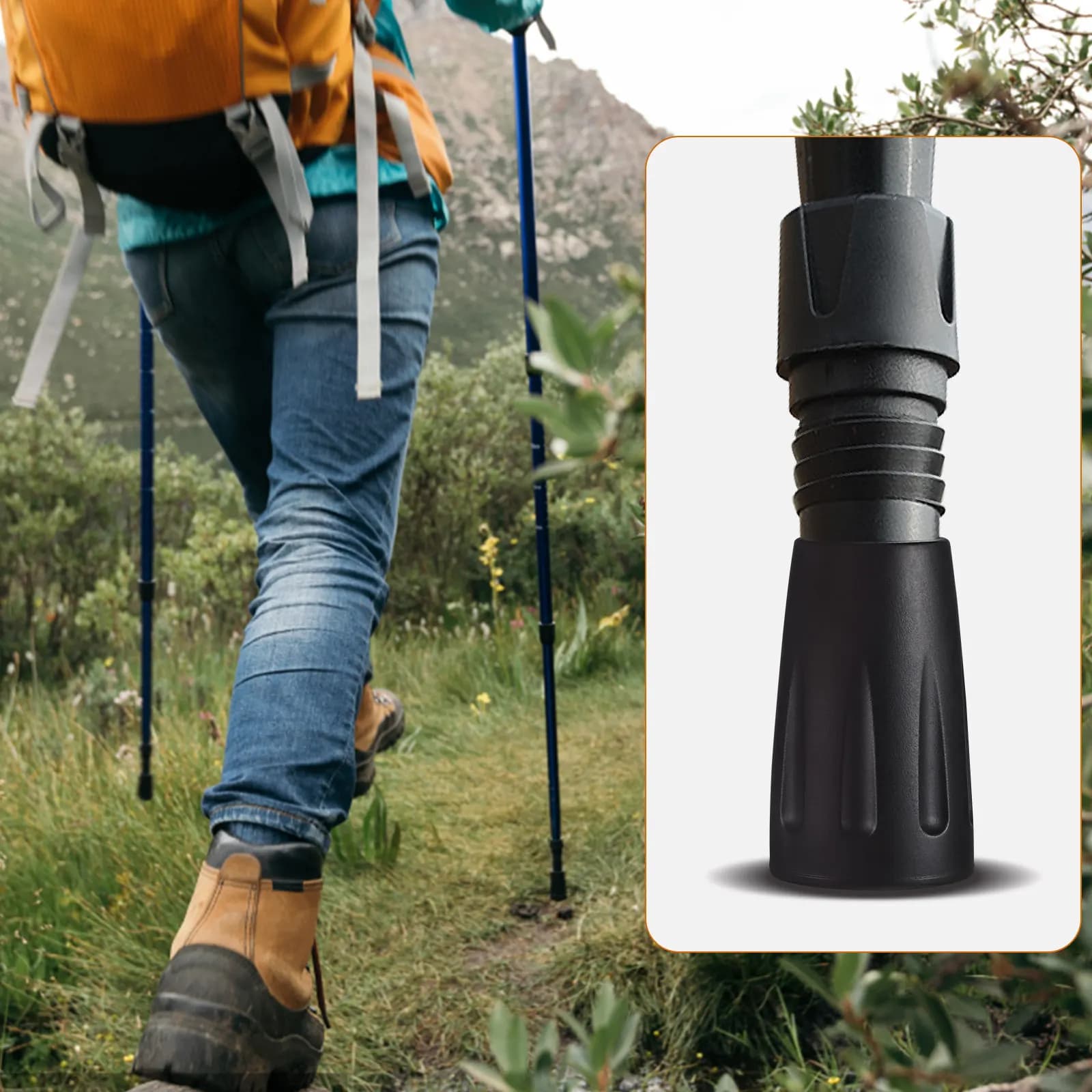 16 Pezzi Protezioni per Bastoni da Passeggio, Puntali in Gomma per Bastoni da Trekking, Punte di Ricambio Non Antiscivolo