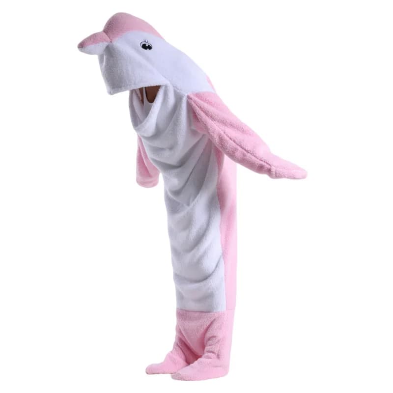 Pigiama Morbido a Forma di Delfino, Coperta Indossabile, Tuta Calda per Dormire, Abbigliamento da Casa