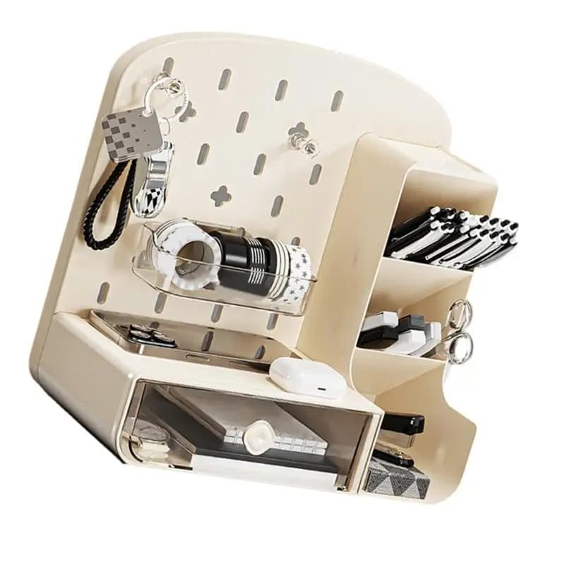 E8BD Vassoio da scrivania in plastica con cassetto forato, accessori per scuola, organizzatori cosmetici per della