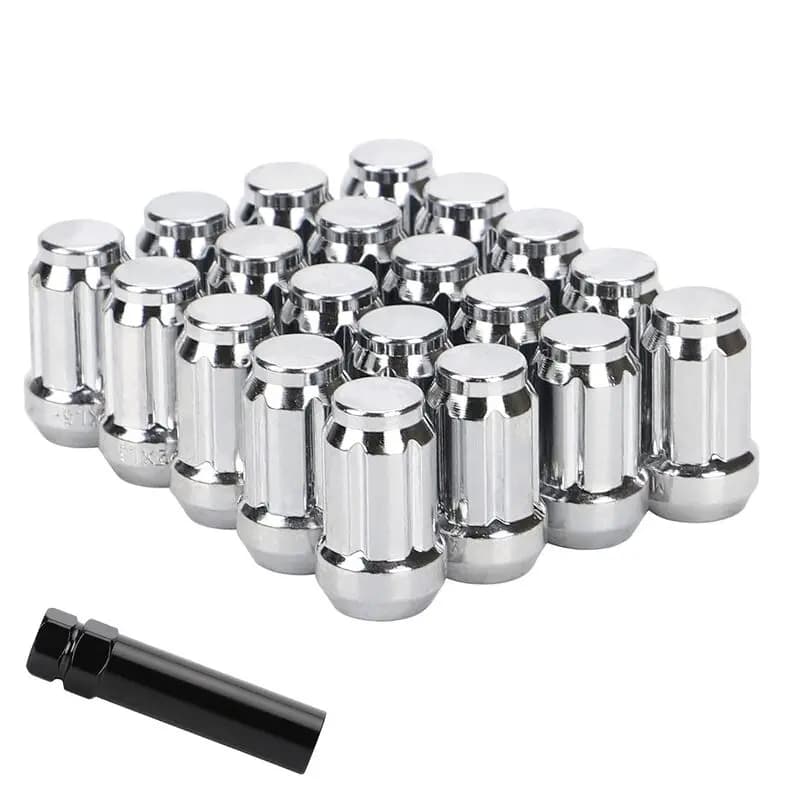 M12x1.5 1.38 inch Lug Nuts 20 Pcs, Closed End Spline Acorn Style for Aftermarket Wheel Lug Nut