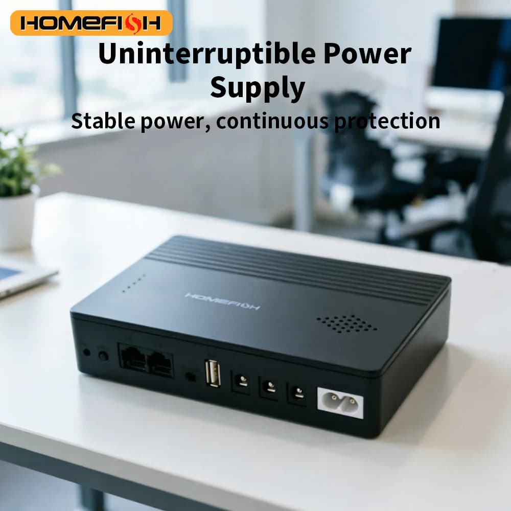 Mini UPS 18W DC1018L, Interrupted Power Supply with Backup Battery 5V 9V 12V, AC220-265V Wide Voltage, Continuous Emergency Power Supply