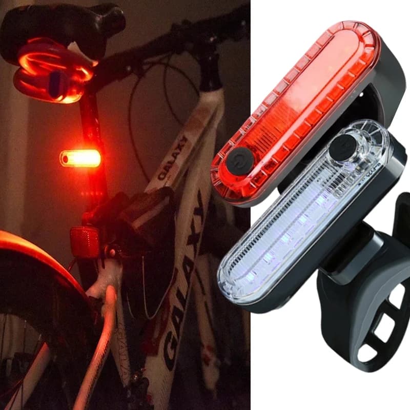 Rechargeable USB Bicycle Rear Light White Red LED Backlights for Bicycle Lights Safety Warning Lights for helmet Cycling Accessories