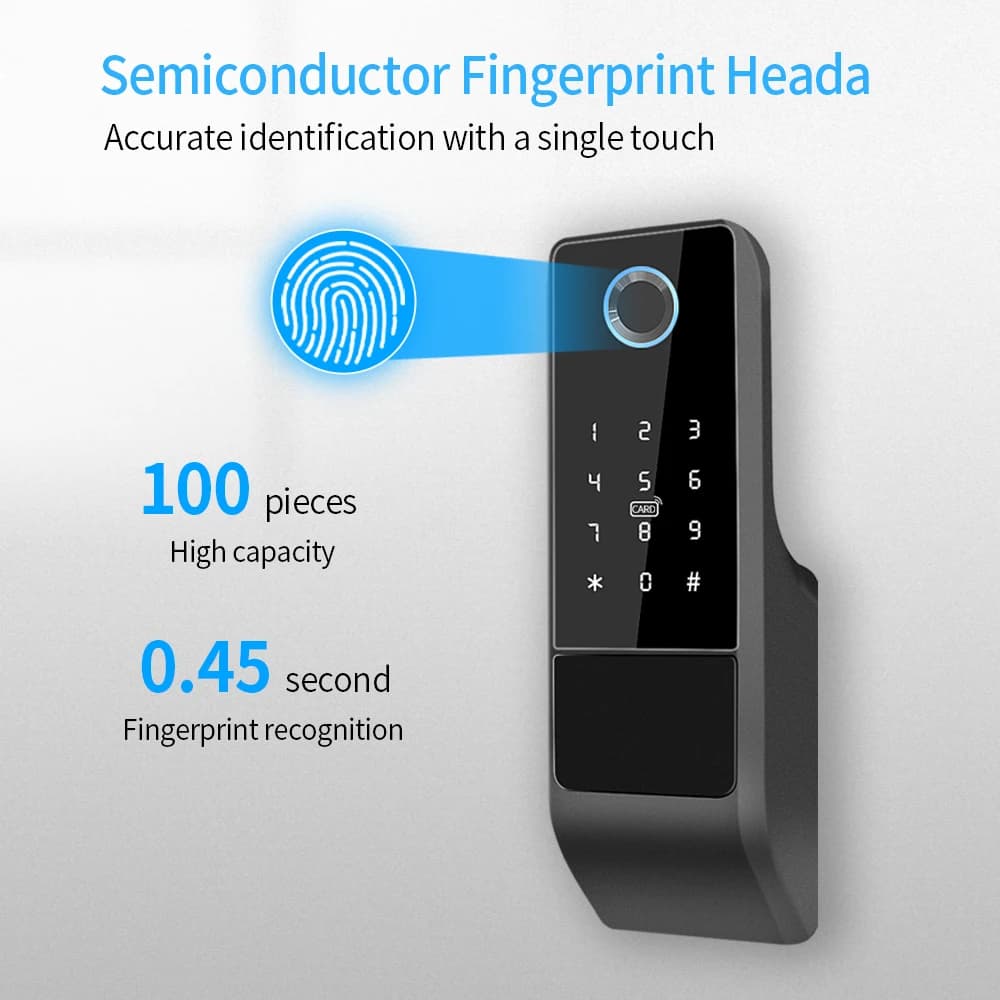 TT IP65 Serratura intelligente impermeabile con impronta digitale Bluetooth13.56MHz Card Catenaccio Chiave meccanica Accesso al cancello esterno Contr