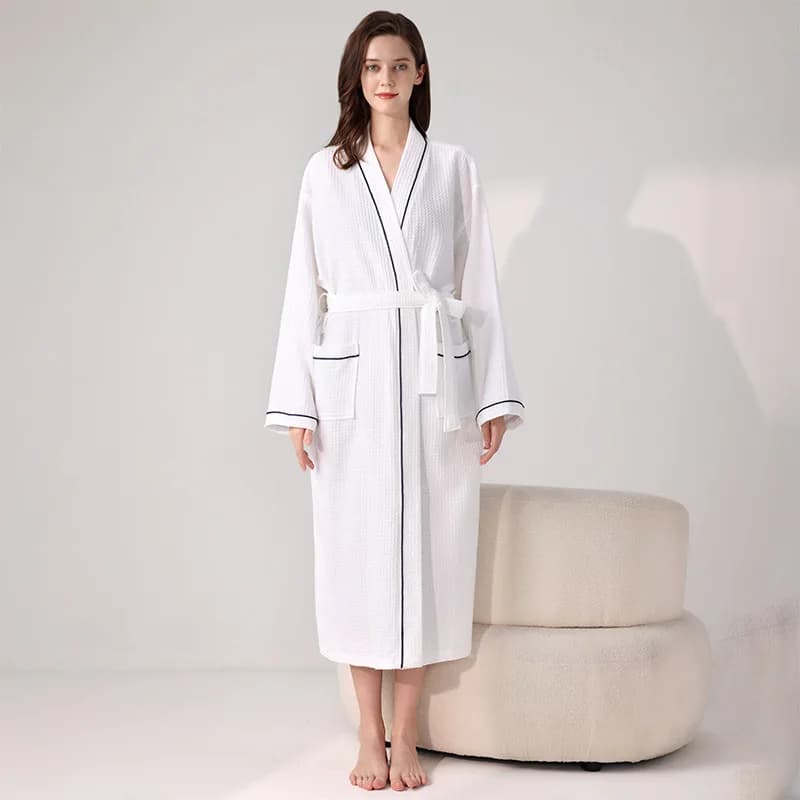 Cotton Waffle Kimono Couples Sauna Clothing New Arrived Water Uptake Robe Men And Women Quick-drying Bathrobe Hotel Spa Robes